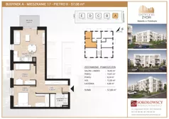 3 pokoje, mieszkanie 57,08 m², piętro 2, oferta nr A17, Symfonia Życia etap I, Białystok, Zawady, ul. Produkcyjna