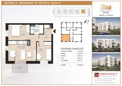 3 pokoje, mieszkanie 46,96 m², piętro 2, oferta nr A18, Symfonia Życia etap I, Białystok, Zawady, ul. Produkcyjna