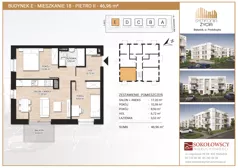 3 pokoje, mieszkanie 46,96 m², piętro 2, oferta nr E18, Symfonia Życia etap I, Białystok, Zawady, ul. Produkcyjna