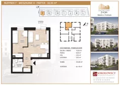 2 pokoje, mieszkanie 31,96 m², piętro 2, oferta nr F16, Symfonia Życia etap II, Białystok, Zawady, ul. Produkcyjna