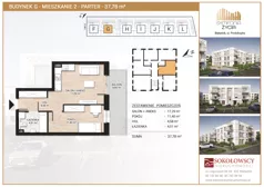 2 pokoje, mieszkanie 37,52 m², piętro 2, oferta nr F14, Symfonia Życia etap II, Białystok, Zawady, ul. Produkcyjna
