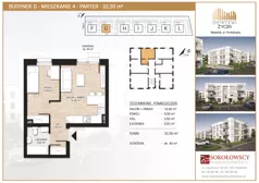 2 pokoje, mieszkanie 31,96 m², piętro 2, oferta nr F16, Symfonia Życia etap II, Białystok, Zawady, ul. Produkcyjna