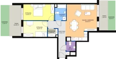 3 pokoje, mieszkanie 72,16 m², parter, oferta nr B1/34, Osiedle Bella Vista, Kielce, Ostra Górka, ul. Generała Andersa / Wojska Polskiego