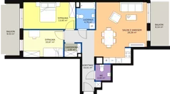 3 pokoje, mieszkanie 72,33 m², piętro 1, oferta nr B1/42, Osiedle Bella Vista, Kielce, Ostra Górka, ul. Generała Andersa / Wojska Polskiego