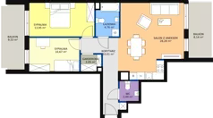 3 pokoje, mieszkanie 72,29 m², piętro 3, oferta nr B1/58, Osiedle Bella Vista, Kielce, Ostra Górka, ul. Generała Andersa / Wojska Polskiego