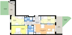 4 pokoje, mieszkanie 72,98 m², parter, oferta nr B3/41, Osiedle Bella Vista, Kielce, Ostra Górka, ul. Generała Andersa / Wojska Polskiego