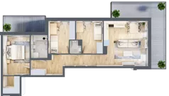 4 pokoje, mieszkanie 72,01 m², piętro 4, oferta nr 6-52, Osiedle Bella Vista Etap V, Kielce, Ostra Górka, ul. Generała Andersa / Wojska Polskiego
