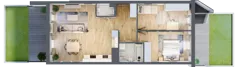 3 pokoje, mieszkanie 66,80 m², parter, oferta nr 7-24, Osiedle Bella Vista Etap V, Kielce, Ostra Górka, ul. Generała Andersa / Wojska Polskiego