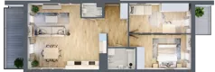 3 pokoje, mieszkanie 66,80 m², piętro 1, oferta nr 7-28, Osiedle Bella Vista Etap V, Kielce, Ostra Górka, ul. Generała Andersa / Wojska Polskiego