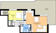 2 pokoje, mieszkanie 44,78 m², piętro 3, oferta nr 10-30, Osiedle Bella Vista etap VI, Kielce, Ostra Górka, ul. Generała Andersa / Domki