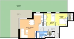 3 pokoje, mieszkanie 61,61 m², parter, oferta nr 10-4, Osiedle Bella Vista etap VI, Kielce, Ostra Górka, ul. Generała Andersa / Domki