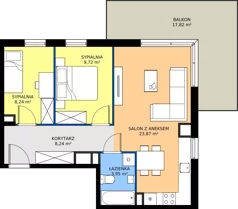 3 pokoje, mieszkanie 54,02 m², piętro 4, oferta nr 11-24, Osiedle Bella Vista etap VI, Kielce, Ostra Górka, ul. Generała Andersa / Domki