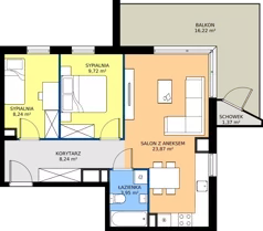 3 pokoje, mieszkanie 54,02 m², piętro 3, oferta nr 11-18, Osiedle Bella Vista etap VI, Kielce, Ostra Górka, ul. Generała Andersa / Domki