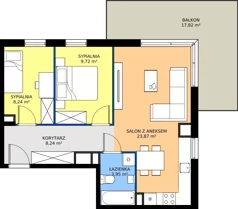 3 pokoje, mieszkanie 54,02 m², piętro 2, oferta nr 11-12, Osiedle Bella Vista etap VI, Kielce, Ostra Górka, ul. Generała Andersa / Domki