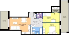 3 pokoje, mieszkanie 57,61 m², piętro 2, oferta nr 8-9, Osiedle Bella Vista etap VI, Kielce, Ostra Górka, ul. Generała Andersa / Domki