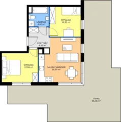 3 pokoje, mieszkanie 49,86 m², piętro 3, oferta nr 8-28, Osiedle Bella Vista etap VI, Kielce, Ostra Górka, ul. Generała Andersa / Domki