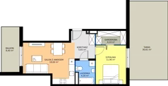2 pokoje, mieszkanie 44,82 m², piętro 3, oferta nr 8-13, Osiedle Bella Vista etap VI, Kielce, Ostra Górka, ul. Generała Andersa / Domki