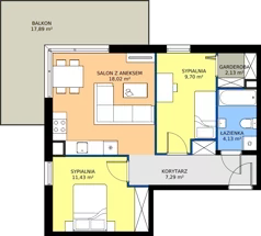3 pokoje, mieszkanie 52,70 m², piętro 4, oferta nr 9-25, Osiedle Bella Vista etap VI, Kielce, Ostra Górka, ul. Generała Andersa / Domki