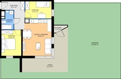 3 pokoje, mieszkanie 52,78 m², parter, oferta nr 9-4, Osiedle Bella Vista etap VI, Kielce, Ostra Górka, ul. Generała Andersa / Domki