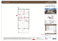 3 pokoje, mieszkanie 55,46 m², piętro 1, oferta nr 8-34, Osiedle Bella Vista etap VI, Kielce, Ostra Górka, ul. Generała Andersa / Domki