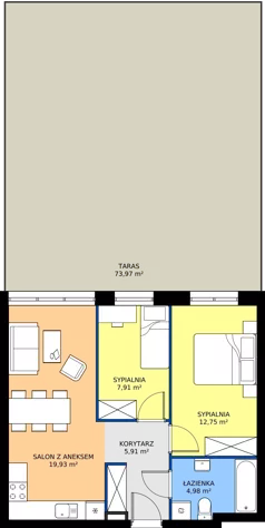 3 pokoje, apartament 51,64 m², piętro 1, oferta nr K3.1.M4, Nyska Residence, Wrocław, Tarnogaj, Krzyki, ul. Nyska 57