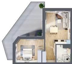 2 pokoje, apartament inwestycyjny 34,71 m², piętro 3, oferta nr 26, Lemko Residence, Krynica-Zdrój, ul. Józefa Piłsudskiego