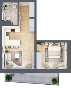 2 pokoje, apartament inwestycyjny 42,29 m², piętro 2, oferta nr 22, Lemko Residence, Krynica-Zdrój, ul. Józefa Piłsudskiego