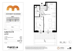 2 pokoje, mieszkanie 42,27 m², parter, oferta nr C.0.10, Morzlive etap 2, Ustronie Morskie, ul. Graniczna 4