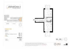 2 pokoje, apartament 40,43 m², piętro 1, oferta nr 1.13, Jantarowa 4, Ustronie Morskie, ul. Jantarowa 4
