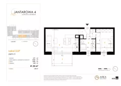 2 pokoje, mieszkanie 41,35 m², piętro 3, oferta nr 3.27, Jantarowa 4, Ustronie Morskie, ul. Jantarowa 4