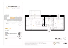 2 pokoje, mieszkanie 40,65 m², piętro 3, oferta nr 3.31, Jantarowa 4, Ustronie Morskie, ul. Jantarowa 4