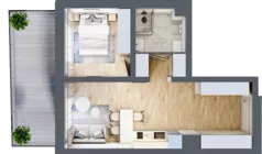 2 pokoje, mieszkanie 37,67 m², piętro 1, oferta nr A.1.13, Cisha, Dziwnów, ul. Kaprala Koniecznego 3