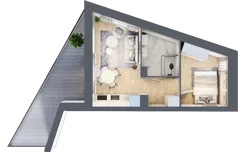 2 pokoje, mieszkanie 29,20 m², piętro 1, oferta nr A.1.14, Cisha, Dziwnów, ul. Kaprala Koniecznego 3