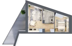 2 pokoje, mieszkanie 29,42 m², piętro 2, oferta nr A.2.20, Cisha, Dziwnów, ul. Kaprala Koniecznego 3
