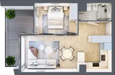 2 pokoje, mieszkanie 35,90 m², piętro 1, oferta nr B.1.9, Cisha, Dziwnów, ul. Kaprala Koniecznego 3