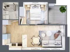 2 pokoje, mieszkanie 33,27 m², piętro 1, oferta nr C.1.9, Cisha, Dziwnów, ul. Kaprala Koniecznego 3