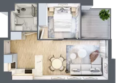 2 pokoje, mieszkanie 33,35 m², piętro 1, oferta nr C.1.10, Cisha, Dziwnów, ul. Kaprala Koniecznego 3