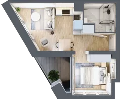 2 pokoje, mieszkanie 28,52 m², piętro 1, oferta nr C.1.14, Cisha, Dziwnów, ul. Kaprala Koniecznego 3