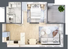 2 pokoje, mieszkanie 33,34 m², piętro 2, oferta nr C.2.18, Cisha, Dziwnów, ul. Kaprala Koniecznego 3