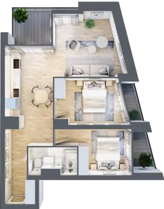3 pokoje, mieszkanie 54,35 m², piętro 2, oferta nr C.2.20, Cisha, Dziwnów, ul. Kaprala Koniecznego 3