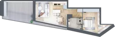 2 pokoje, mieszkanie 45,23 m², piętro 3, oferta nr C.3.22, Cisha, Dziwnów, ul. Kaprala Koniecznego 3