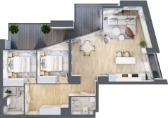 3 pokoje, mieszkanie 68,96 m², piętro 3, oferta nr C.3.26, Cisha, Dziwnów, ul. Kaprala Koniecznego 3