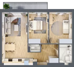 3 pokoje, apartament 61,91 m², piętro 1, oferta nr G8, Piano Park bud. G, Suwałki, Czarnoziem, ul. Witolda "Rotmistrza" Pileckiego