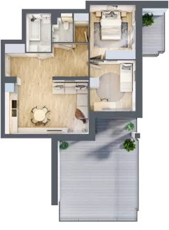 3 pokoje, apartament 59,36 m², parter, oferta nr 6, Villa Park bud C - Apartamenty Augustów, Augustów, ul. Wypoczynkowa