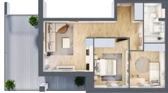 3 pokoje, mieszkanie 52,03 m², parter, oferta nr 1, Słoneczne Tarasy II, Suwałki, ul. Sportowa