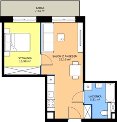 2 pokoje, mieszkanie 38,66 m², piętro 1, oferta nr 10, Villa Park bud D - Apartamenty Augustów, Augustów, ul. Wypoczynkowa
