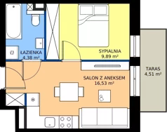 2 pokoje, mieszkanie 30,80 m², piętro 1, oferta nr 8, Villa Park bud D - Apartamenty Augustów, Augustów, ul. Wypoczynkowa