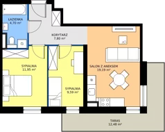 3 pokoje, mieszkanie 53,23 m², piętro 3, oferta nr 21, Villa Park bud D - Apartamenty Augustów, Augustów, ul. Wypoczynkowa