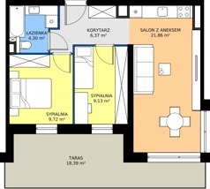 3 pokoje, mieszkanie 51,38 m², piętro 1, oferta nr 13, Villa Park bud D - Apartamenty Augustów, Augustów, ul. Wypoczynkowa