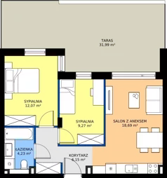 3 pokoje, mieszkanie 50,41 m², parter, oferta nr 32, Piano Park bud. H, Suwałki, Czarnoziem, ul. Witolda "Rotmistrza" Pileckiego 5A